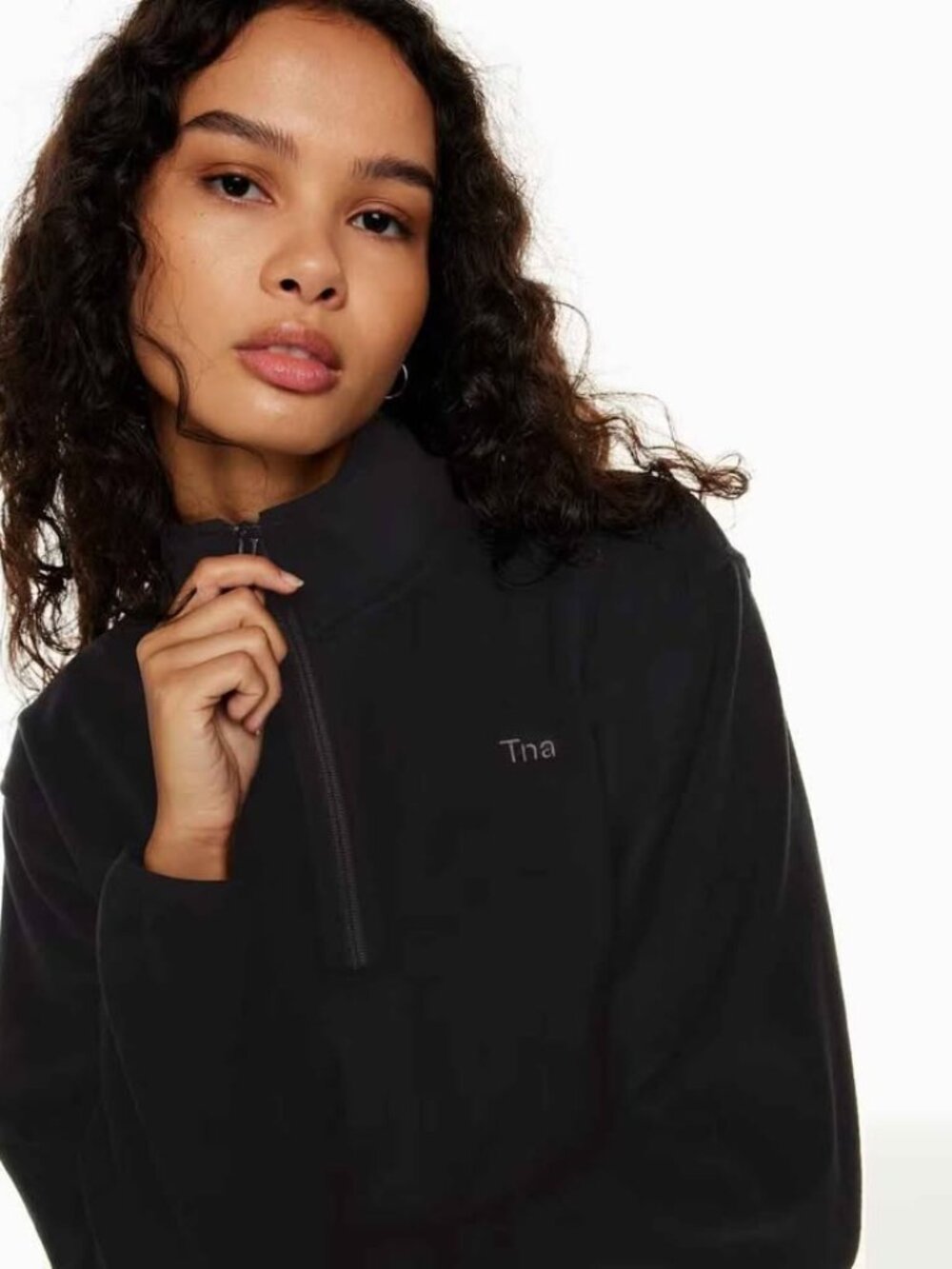 NWOT Aritzia TNA Sno Polar ¼ Zip Hip Sweater Black Small